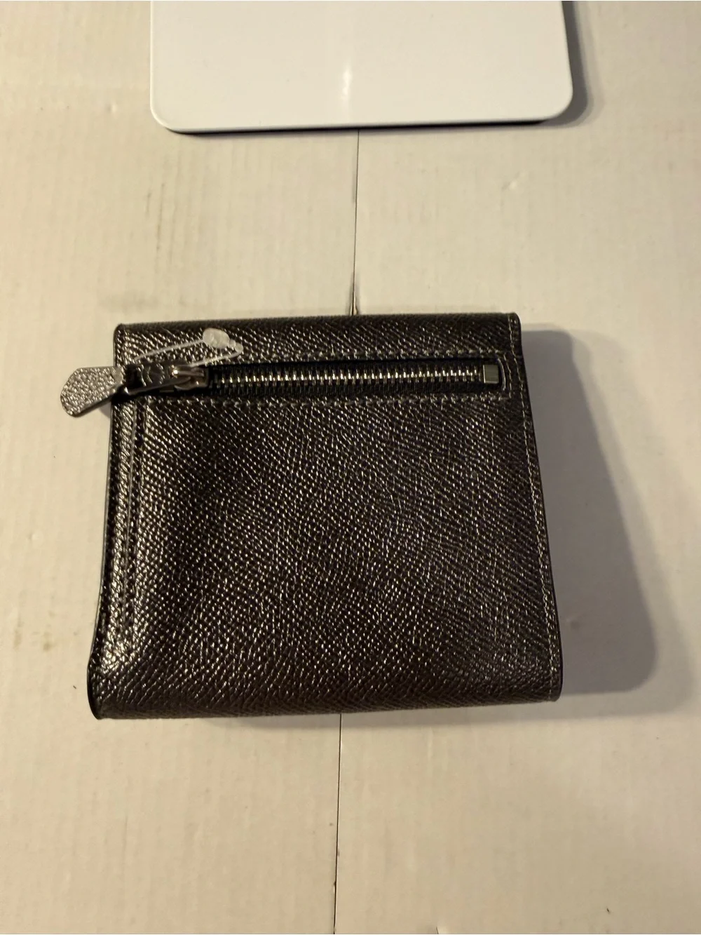 Coach Pebbled Leather Envelope Wallet in Dark Brown
